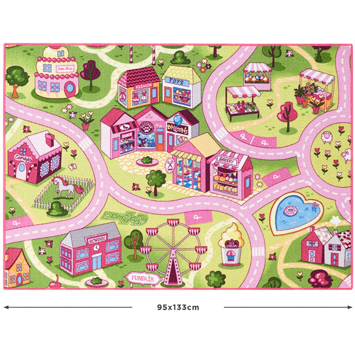 Rebel Roads Fairground Life Carpet - 95 X 133 Cm