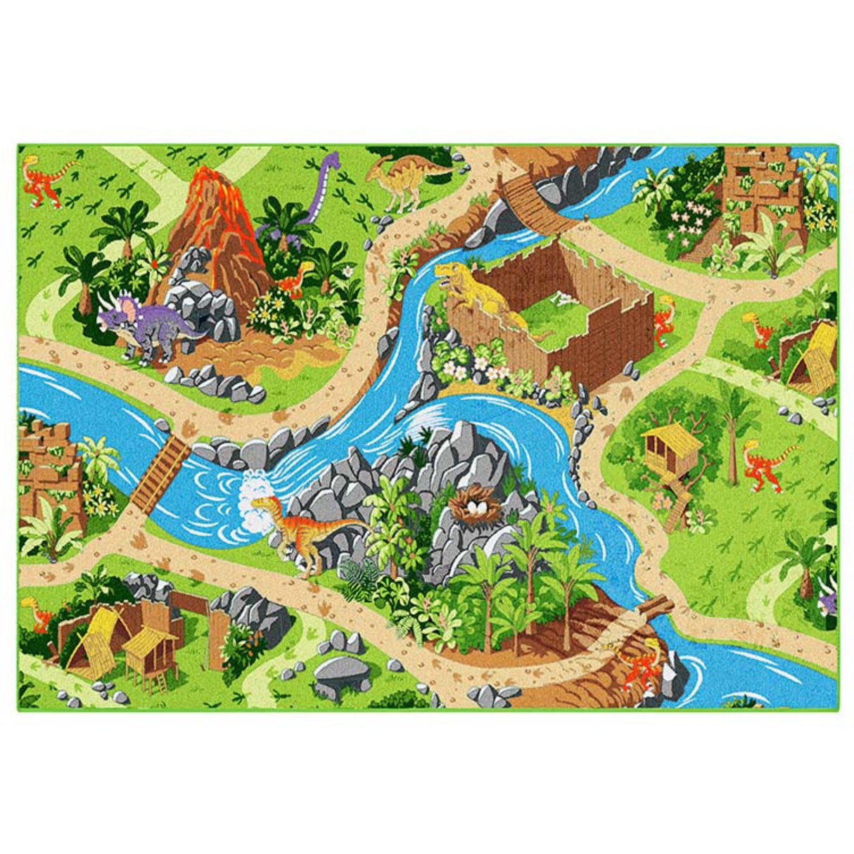 Rebel Roads Dino World Carpet - 95 X 133 Cm