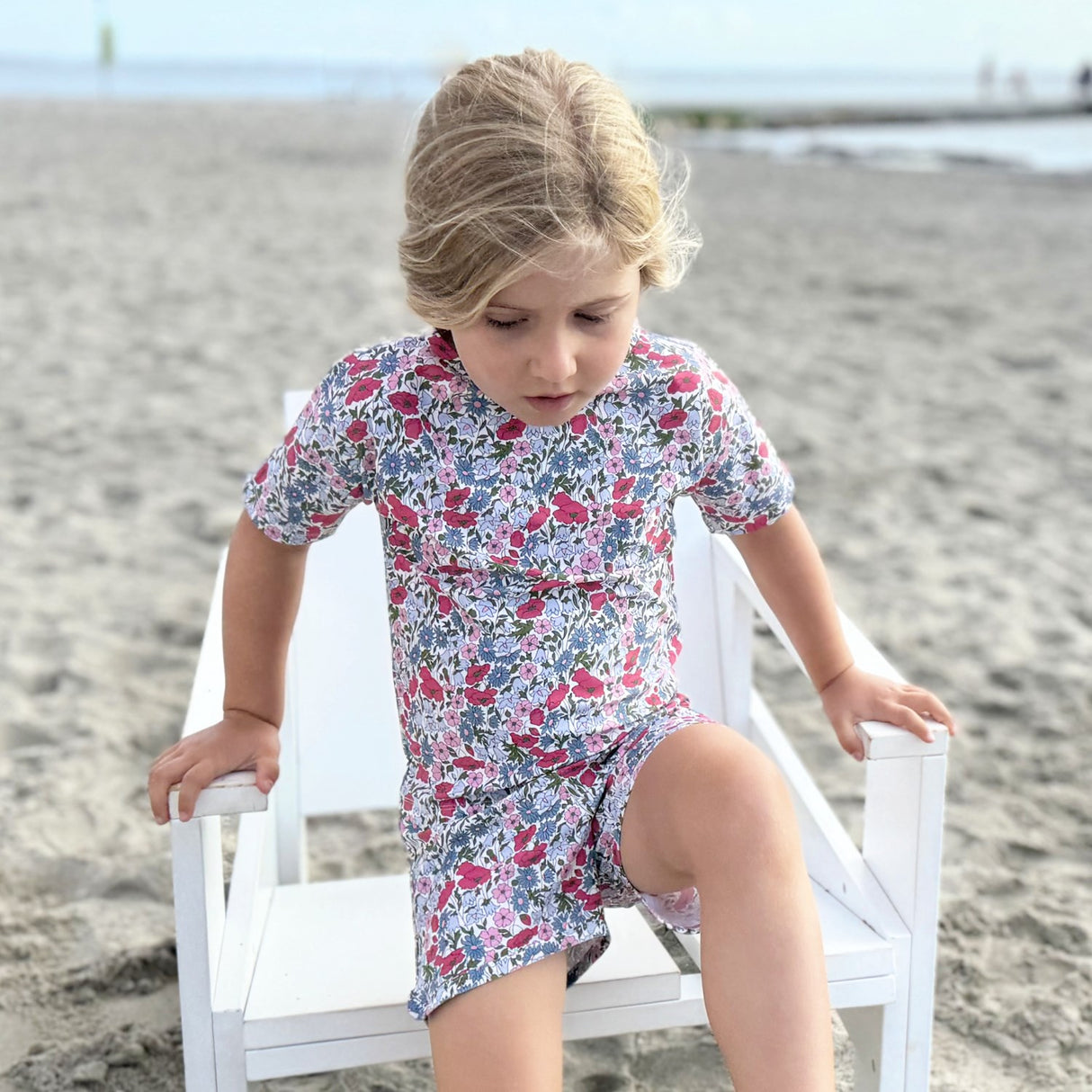 Petit Crabe Poppy & Daisy P Luna Boatneck Uv-Shirt S/S - Made With Liberty© Fabric