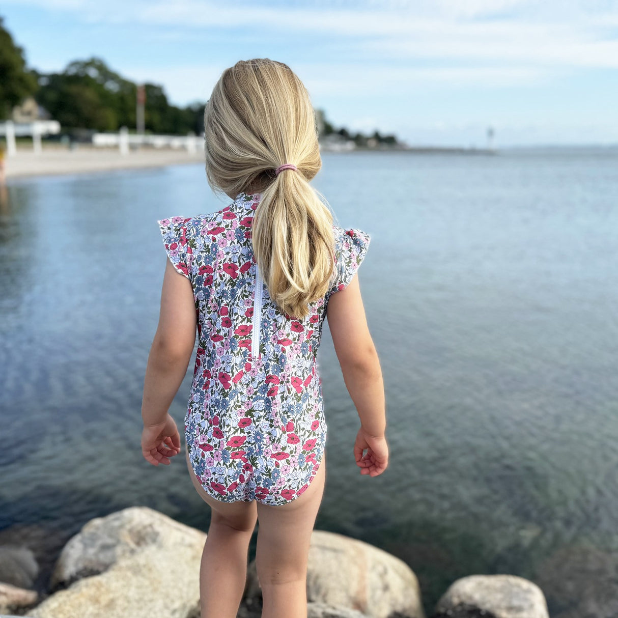 Petit Crabe Poppy & Daisy P Beaa Swimsuit S/S - Made With Liberty Fabrics