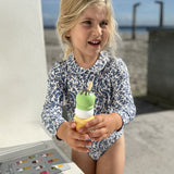 Petit Crabe Empress B Peeter Pan Collar Swimsuit L/S - Made With Liberty© Fabric