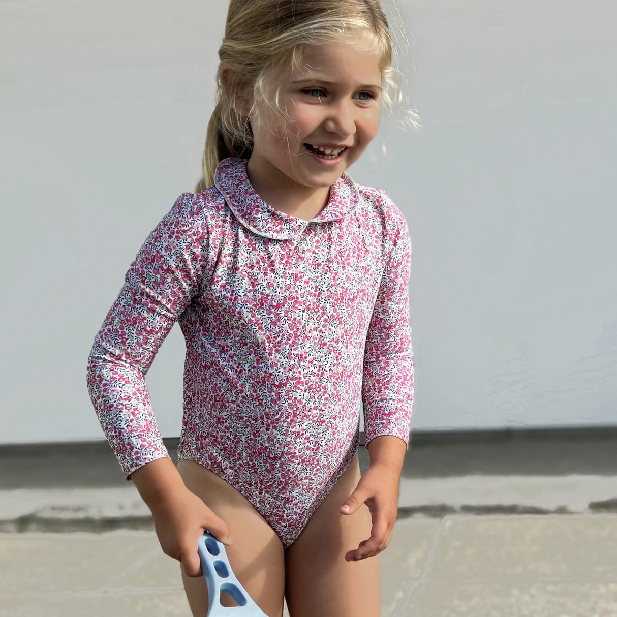 Petit Crabe Wiltshire Bud Peeter Pan Collar Swimsuit L/S - Made With Liberty© Fabric