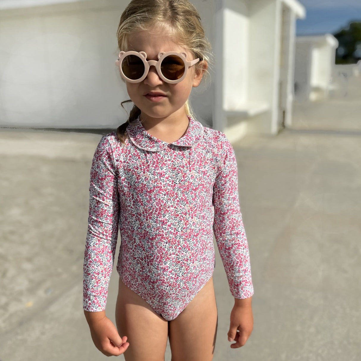 Petit Crabe Wiltshire Bud Peeter Pan Collar Swimsuit L/S - Made With Liberty© Fabric