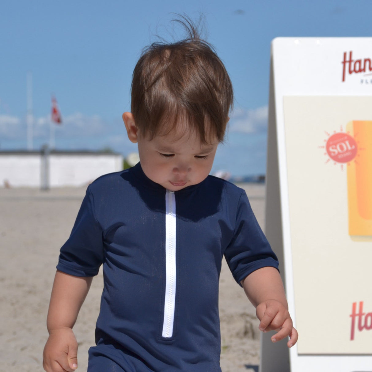 Petit Crabe Blue Noe Basic Sunsuit S/S