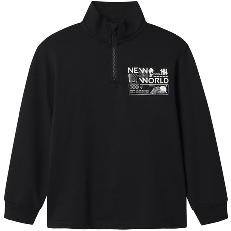 Name It Black Nkmkimba Ls Nreg Half Zip Sweat Unb
