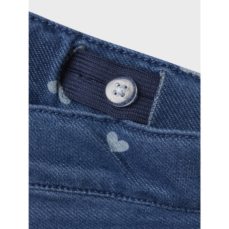 Name It Medium Blue Denim Heart Nmfsalli Slim Dnm Leggings 2352-Vb Noos