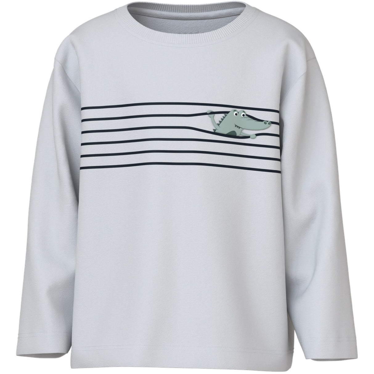 Name It Bright White Croco Lines Nmmvagno Ls Loose Top
