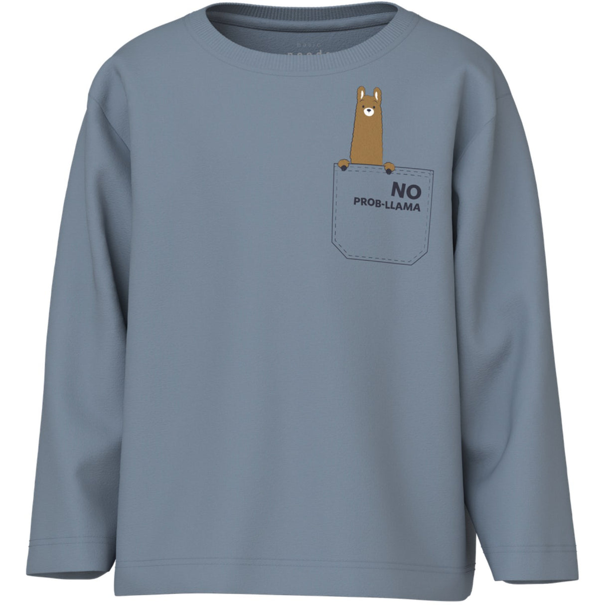 Name It Dusty Blue Llama Pocket Nmmvagno Ls Loose Top