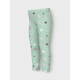 Name It Gossamer Green Flowers Nmfvivian Aop Leggings