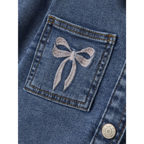 Name It Medium Blue Denim Bow Embroidery Nmfdevi Dnm Emb Jacket 1224-Sm K