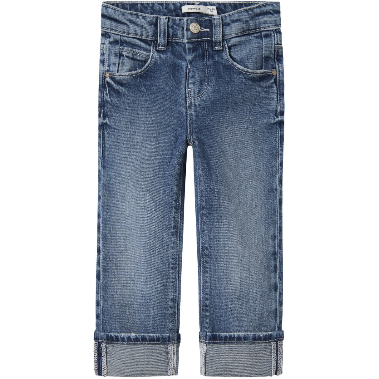 Name It Medium Blue Denim Nmfrose Straight Fold Jeans 4224-Az Noos