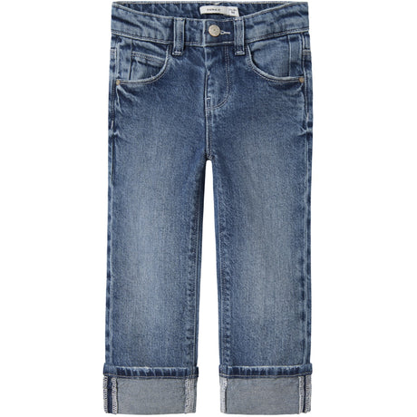 Name It Medium Blue Denim Nmfrose Straight Fold Jeans 4224-Az Noos