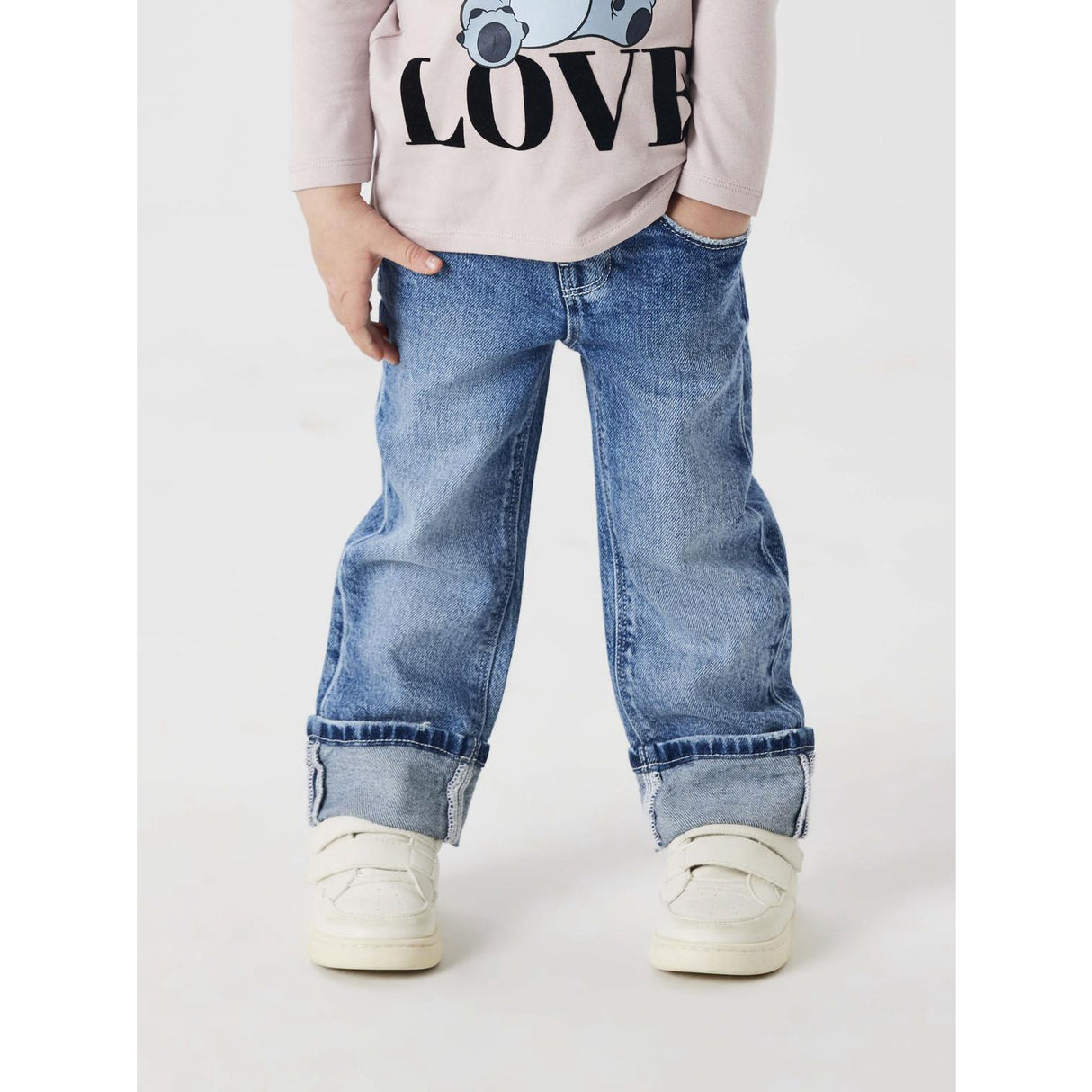 Name It Medium Blue Denim Nmfrose Straight Fold Jeans 4224-Az Noos