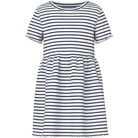 Name It Bright White Blue Nmfvemma Ss Dress