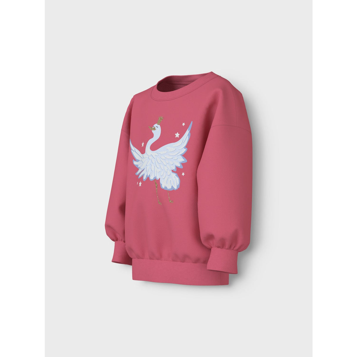 Name It Rapture Rose Crane Nmfvalona Ls Long Rlx Sweat Unb