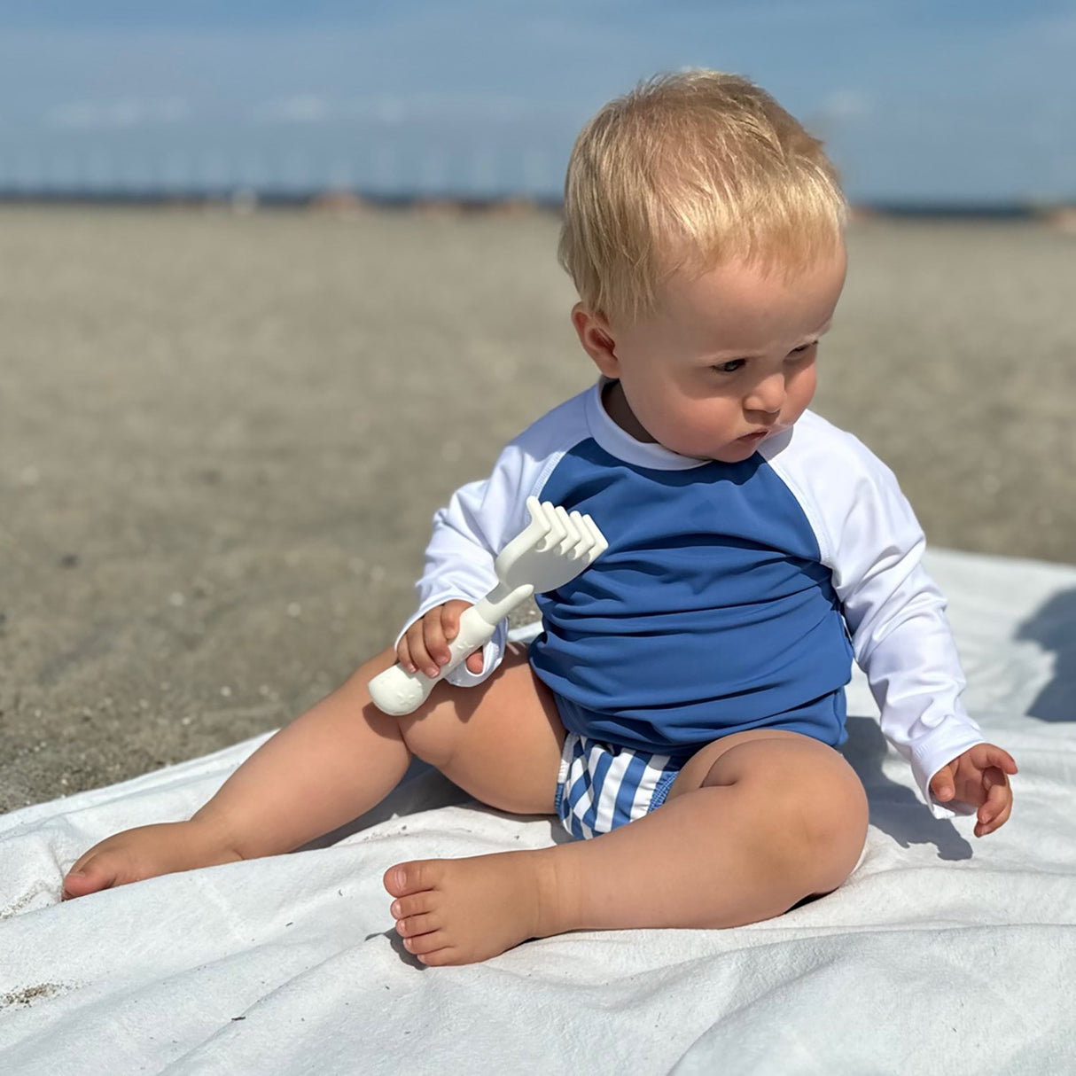 Petit Crabe Sapphire/White Raglan Uv-Shirt L/S