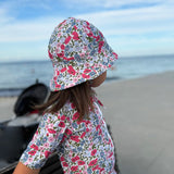 Petit Crabe Poppy & Daisy P Frey Sun hat - Made With Liberty© Fabric
