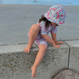 Petit Crabe Poppy & Daisy P Frey Sun hat - Made With Liberty© Fabric