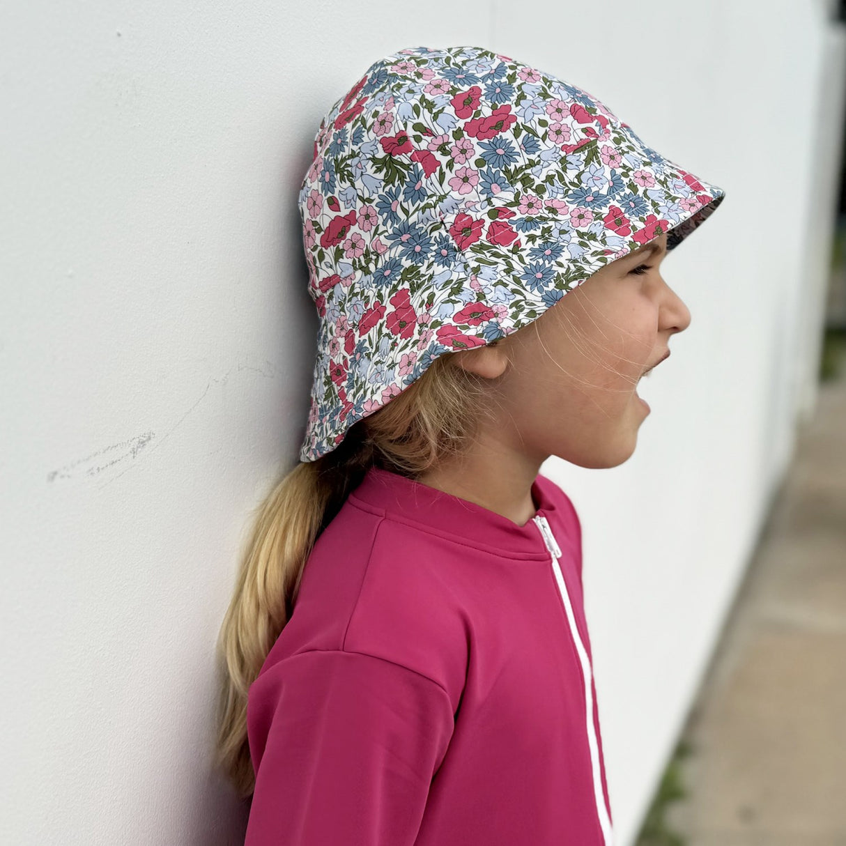 Petit Crabe Poppy & Daisy P Frey Sun hat - Made With Liberty© Fabric