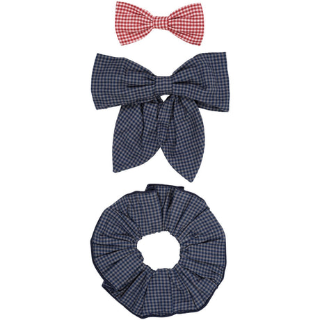 Copenhagen Colors Navy Check Combi Check Hair Accssories 3-Pack