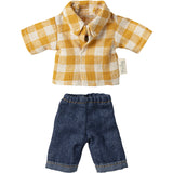 Maileg Yellow Checked Shirt And Pants, Dad Mouse