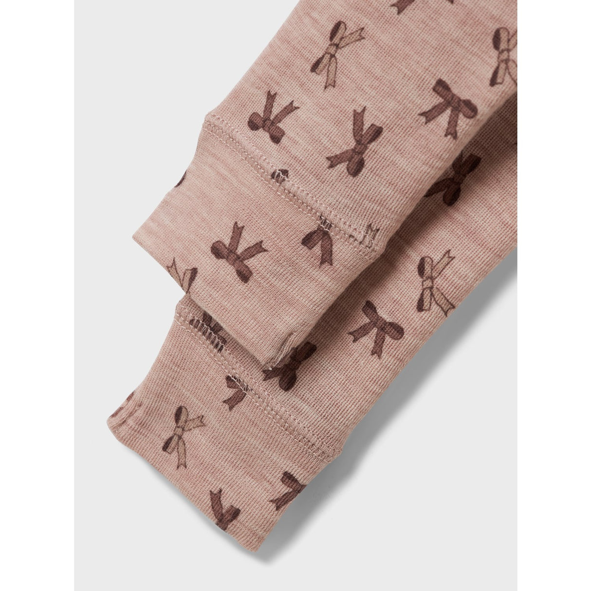 Name It Shadow Gray Bows Nbfwang Wool Rib Leggings Aop