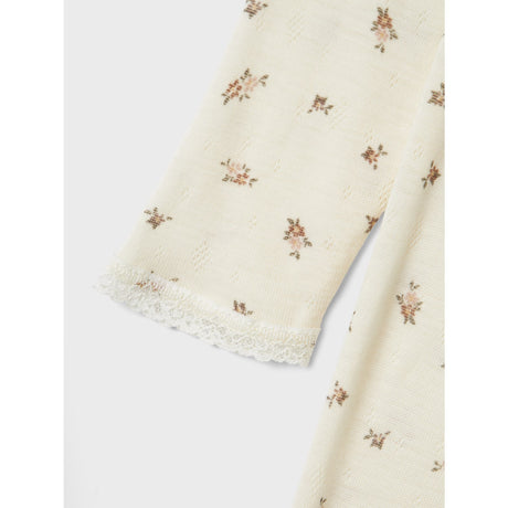Name It Snow White Small Flowers Nmfwang Wool Needle Nightsuit