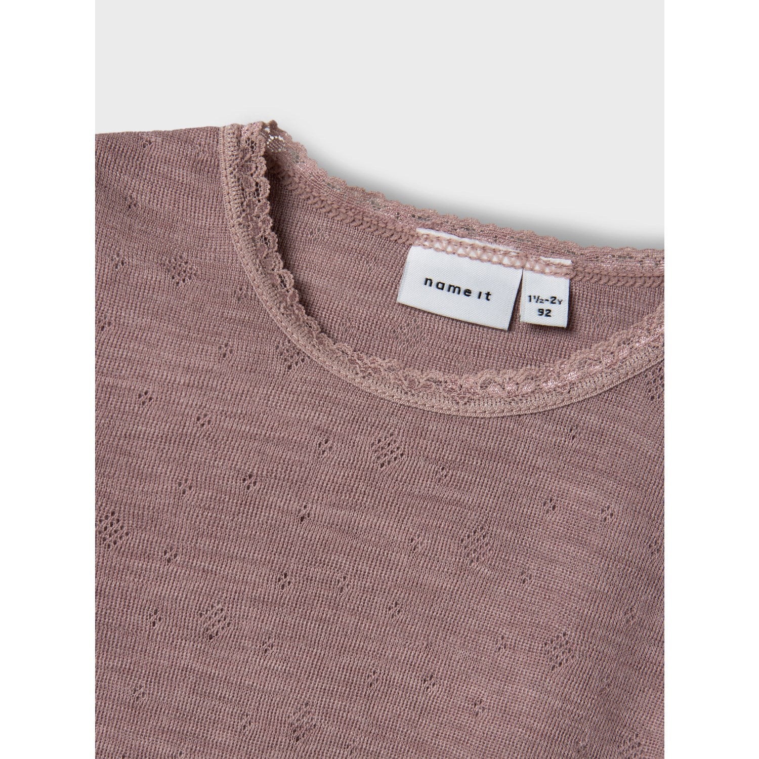 NAME IT Maglietta Manica Lunga In Lana Per Bambini - Nmmwang Wool Needle LS Top Solid Noos - Girocollo Morbido E Caldo