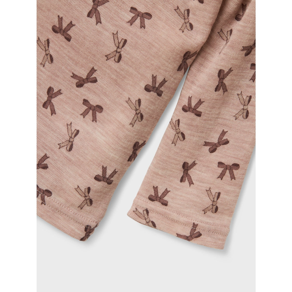 Name It Shadow Gray Bows Nmfwang Wool Rib Ls Top Aop