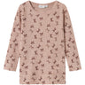 Name It Shadow Gray Bows Nmfwang Wool Rib Ls Top Aop