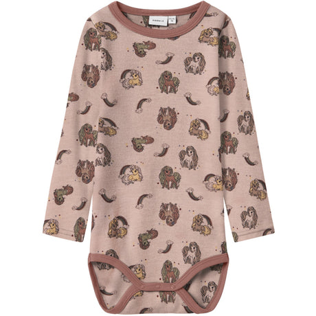 Name It Shadow Gray Unicorn Nmfwillit Wool Ls Body