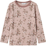 Name It Shadow Gray Long Flowers Nmfwillow Wool Ls Top
