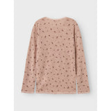 Name It Shadow Gray Small Flowers Nkfwang Wool Needle Ls Top