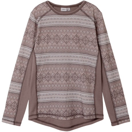 Name It Antler Snow Pattern Nkfwillto Wool Ls Top