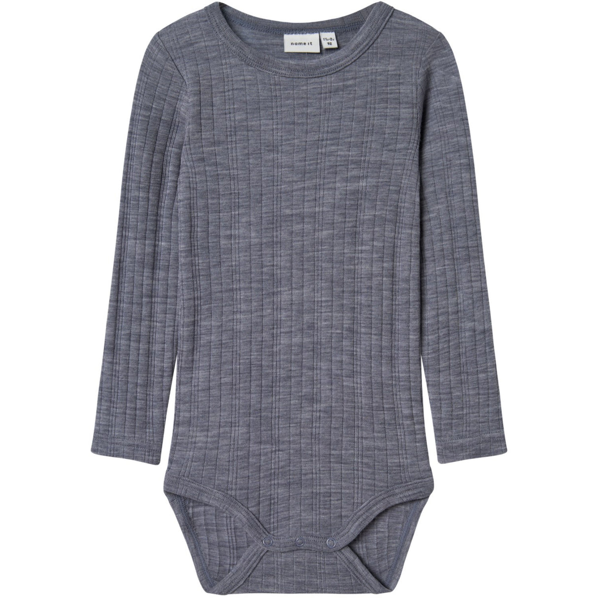 Name It Folkstone Gray Nmmwang Wool Needle Ls Body Solid