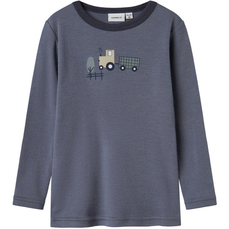 Name It Folkstone Gray Tractor Nmmwillit Wool Ls Top