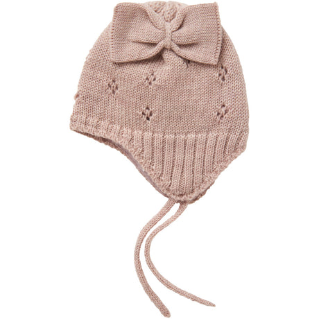 Name It Shadow Gray Bow Nbfwrilla Bow Wool Knit Hat