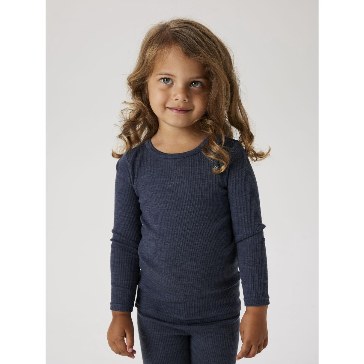 Name It Ombre Blue Nmnwax Wool Rib Ls Top Noos