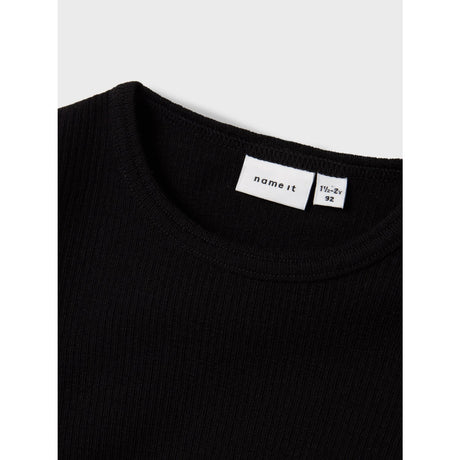 Name It Black Nmnwax Wool Rib Ls Top Noos