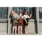 Silly Silas Olive Striped Shorty Tights With Braces