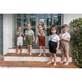 Silly Silas Olive Striped Shorty Tights With Braces