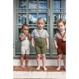 Silly Silas Olive Striped Shorty Tights With Braces