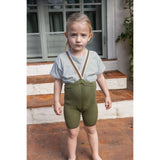 Silly Silas Olive Striped Shorty Tights With Braces