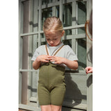 Silly Silas Olive Striped Shorty Tights With Braces