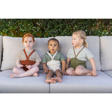 Silly Silas Olive Striped Shorty Tights With Braces