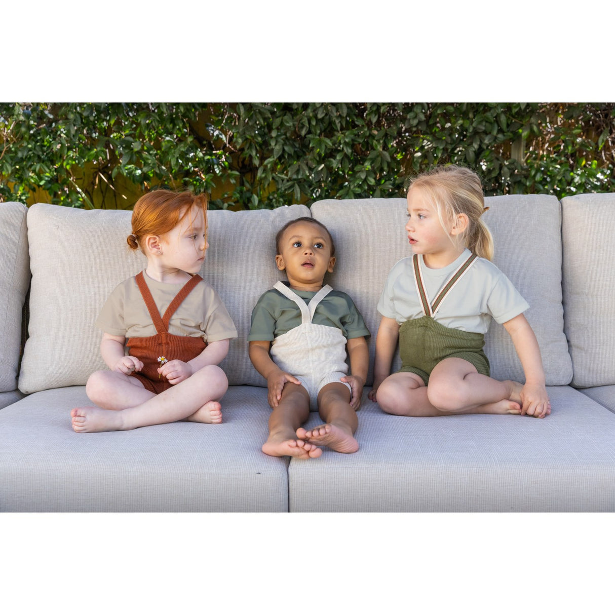 Silly Silas Olive Striped Shorty Tights With Braces