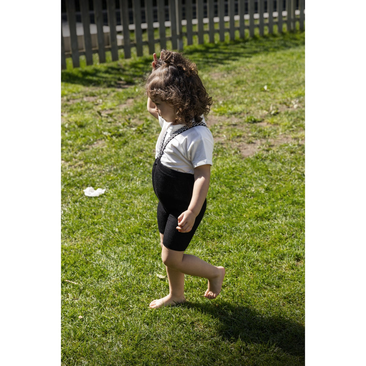 Silly Silas Classic Black Checked Shorty Tights With Braces