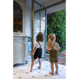 Silly Silas Olive Striped Shorty Tights With Braces