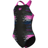 Arena Black Multi- Girl'S Arena Rhythm Swimsuit V Back L