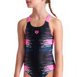 Arena Black Multi- Girl'S Arena Rhythm Swimsuit V Back L